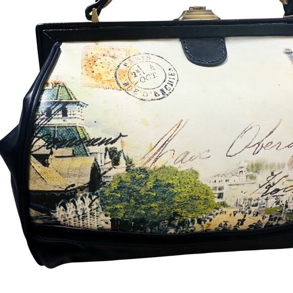 Patricia Nash Brianza Paris Postcard Satchel Leather Limited Edition Crossbody - Picture 16 of 16